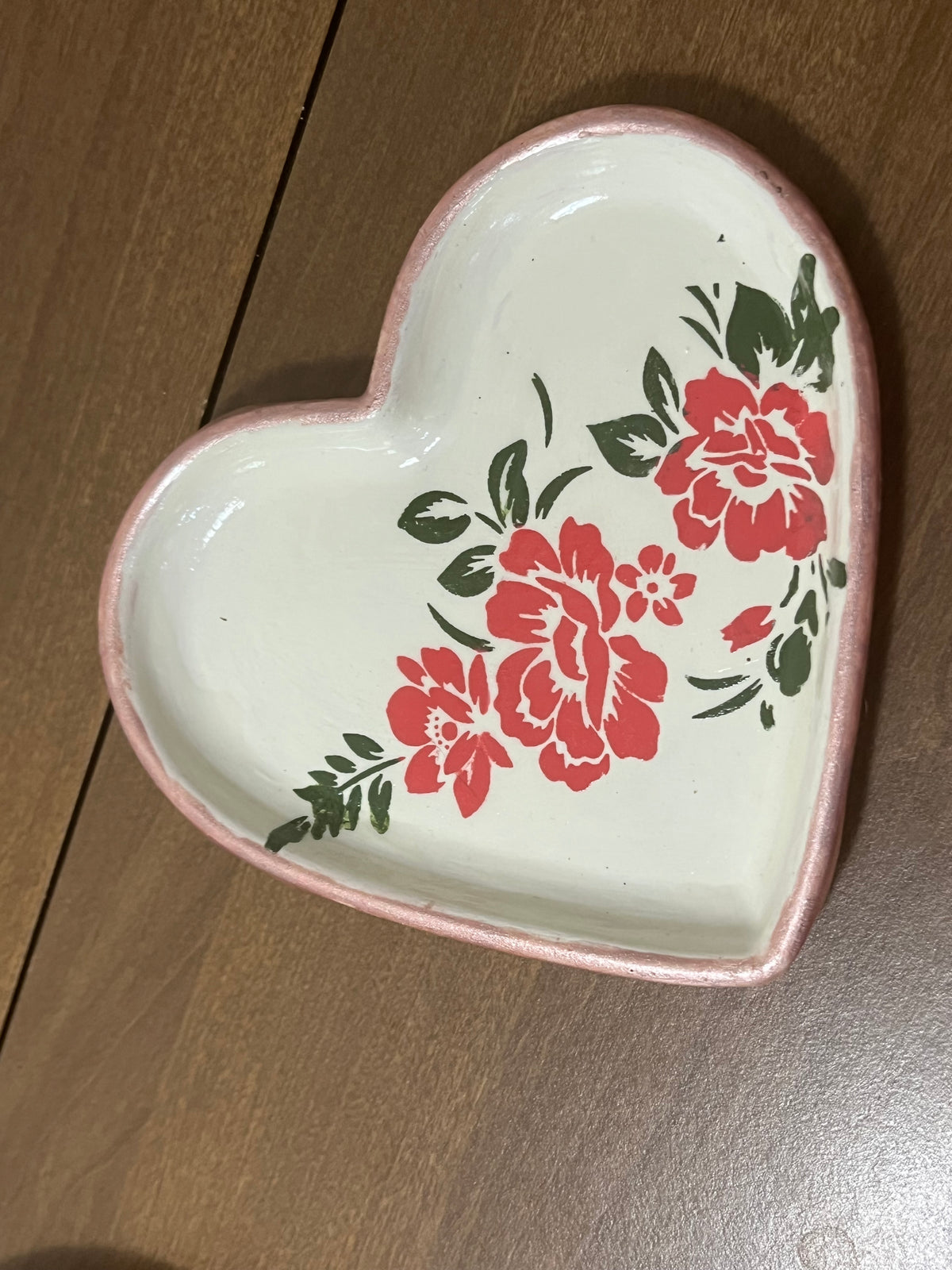 Heart Shaped Floral Trinket Dish